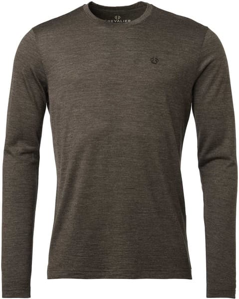 M's Coley Longsleeve Wool T-Shirt Men Leather Brown, view: 0