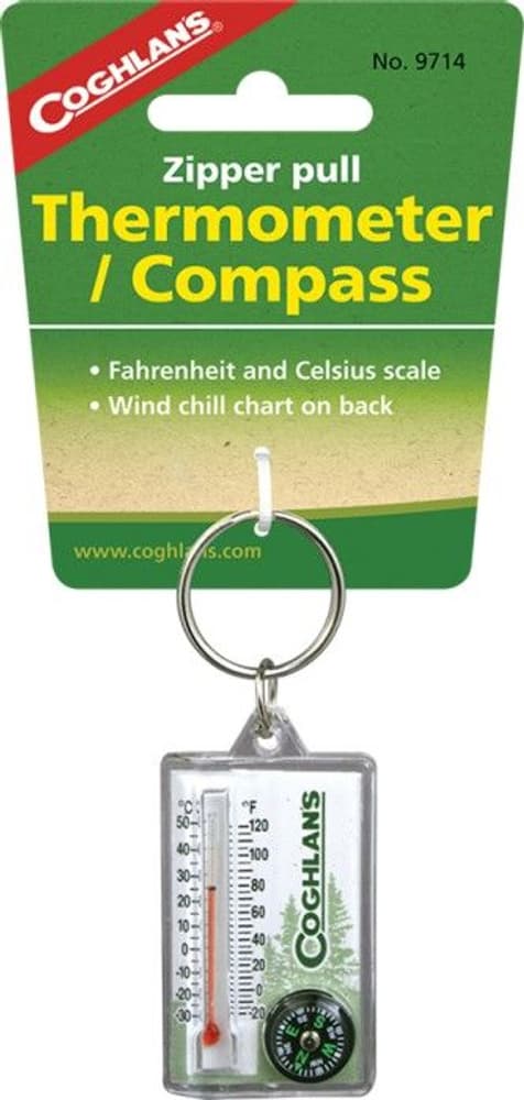 Zipper Pull Thermometer/Compass, view: 1