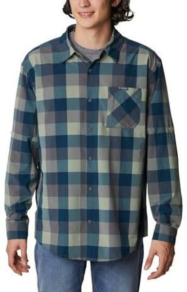 M's Triple LS Shirt Grid Grid Buffalo/City Grey, view: 0