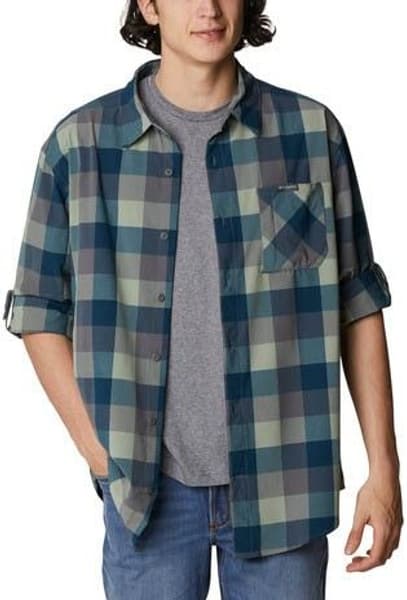 M's Triple LS Shirt Grid Grid Buffalo/City Grey, view: 2