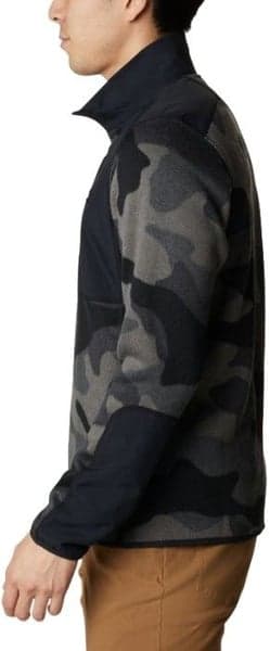 M's Sweater Weather Printed Half Zip Camo Black Mod, view: 2