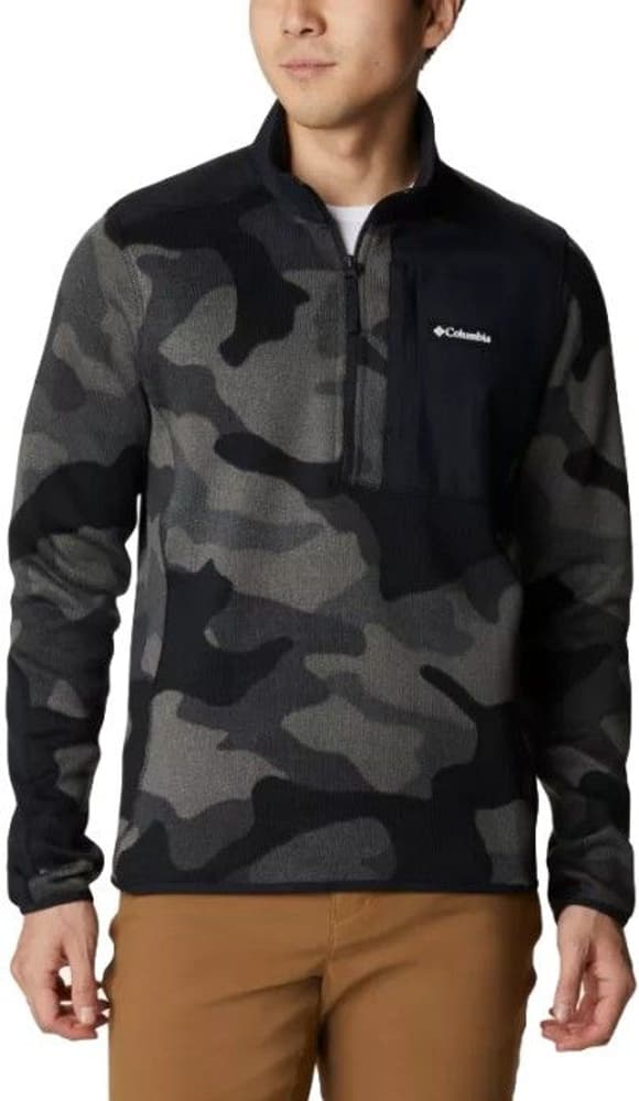 M's Sweater Weather Printed Half Zip Camo Black Mod, view: 0