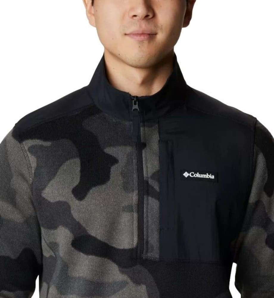 M's Sweater Weather Printed Half Zip Camo Black Mod, view: 4