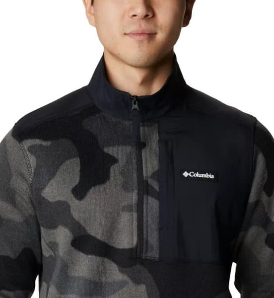 M's Sweater Weather Printed Half Zip Camo Black Mod, view: 4