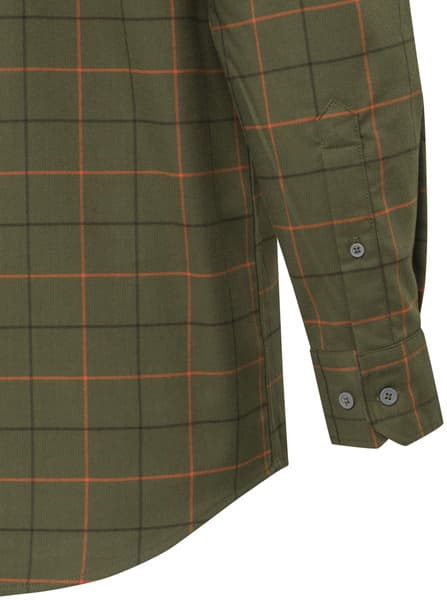 M's Jargo Stretch Shirt Green Pumkin Check, view: 3