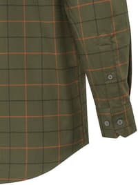 M's Jargo Stretch Shirt Green Pumkin Check - view: 3
