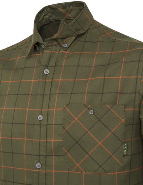 M's Jargo Stretch Shirt Green Pumkin Check, view: 2
