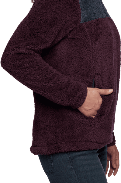 W's Roadie Qtr Zip Fleece Bordeaux-Carbon, view: 3