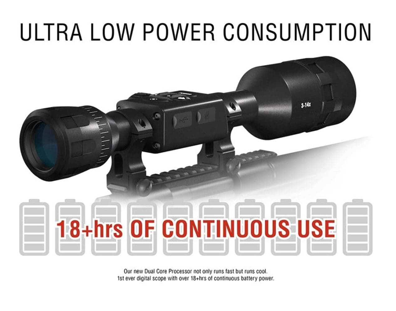 ATN X-Sight-4K HD 5-20xPro Edition Smart Day/Night Hunting Rifle Scope with Full HD Video rec, WiFi, GPS, Smooth zoom and Smartphone controlling through iOS or Android Apps, view: 3