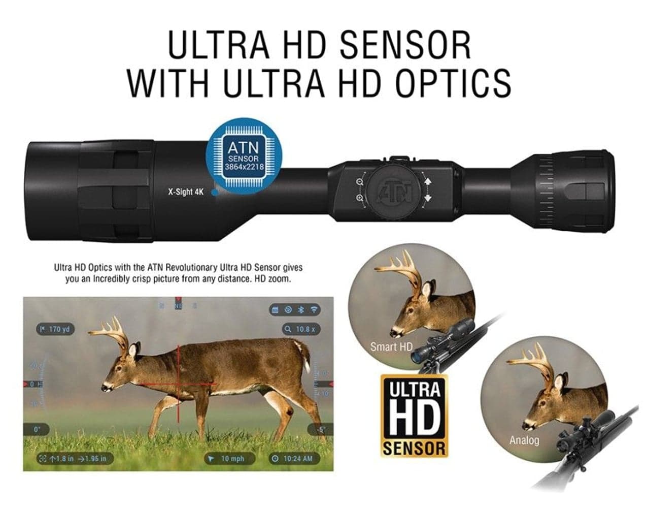 ATN X-Sight-4K HD 5-20xPro Edition Smart Day/Night Hunting Rifle Scope with Full HD Video rec, WiFi, GPS, Smooth zoom and Smartphone controlling through iOS or Android Apps, view: 9