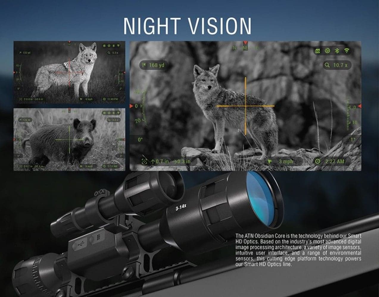ATN X-Sight-4K HD 5-20xPro Edition Smart Day/Night Hunting Rifle Scope with Full HD Video rec, WiFi, GPS, Smooth zoom and Smartphone controlling through iOS or Android Apps, view: 5
