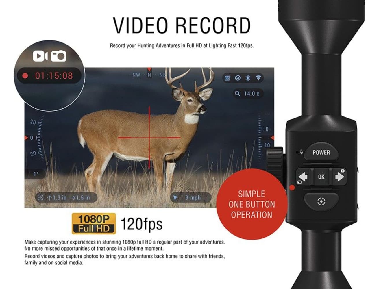 ATN X-Sight-4K HD 5-20xPro Edition Smart Day/Night Hunting Rifle Scope with Full HD Video rec, WiFi, GPS, Smooth zoom and Smartphone controlling through iOS or Android Apps, view: 10