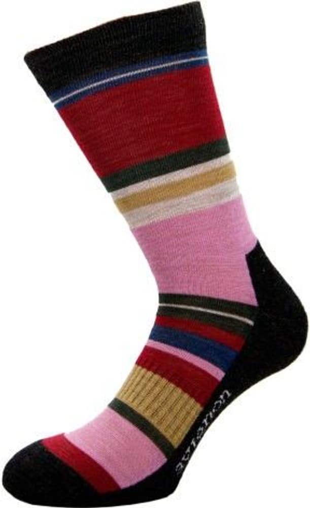 Lady Stripe Pink Merinoullsstrømpe, view: 0