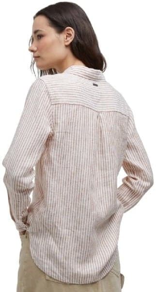W's Marine Linen Shirt Bran Stripe, view: 2