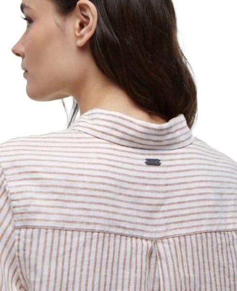 W's Marine Linen Shirt Bran Stripe, view: 4