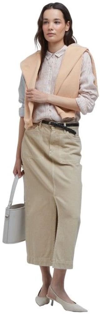 W's Marine Linen Shirt Bran Stripe, view: 5