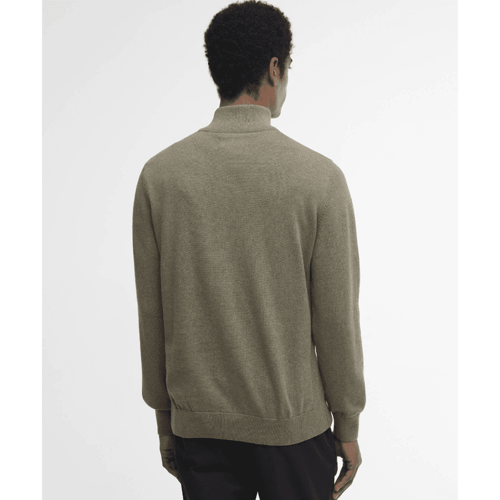 Cotton Half Zip Knit Smokey Olive, view: 2