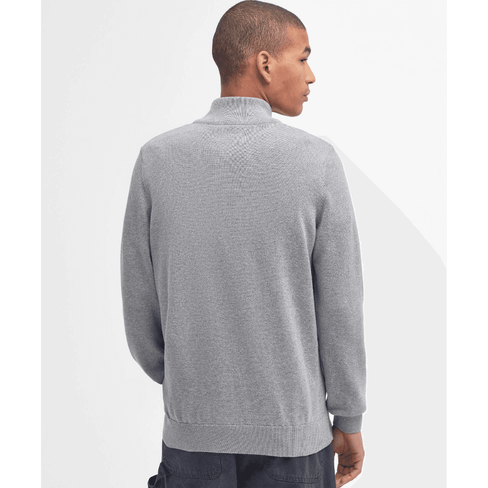 Cotton Half Zip Knit Grey Marl, view: 3