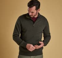 M's Cotton Half Zip Olive Marl - view: 1