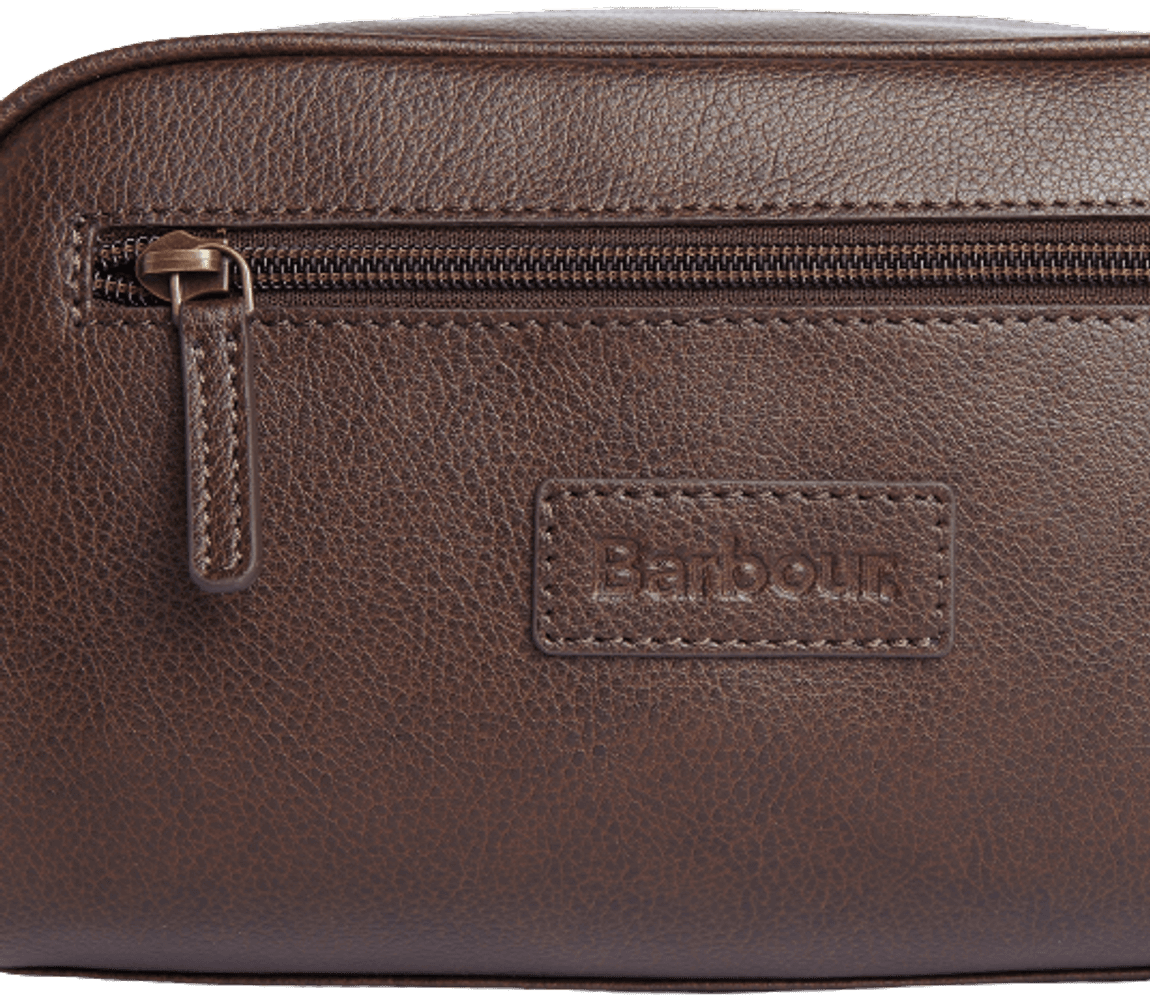 M's Leather Washbag Dark Brown, view: 3