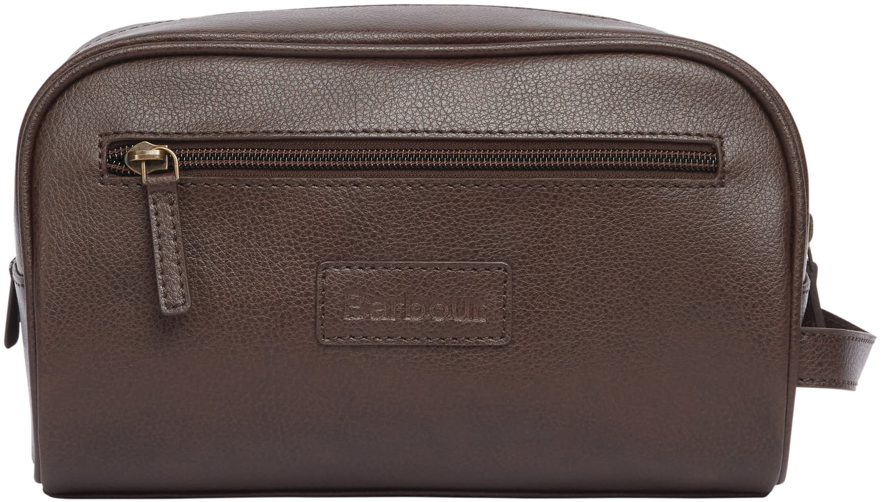 M's Leather Washbag Dark Brown, view: 0