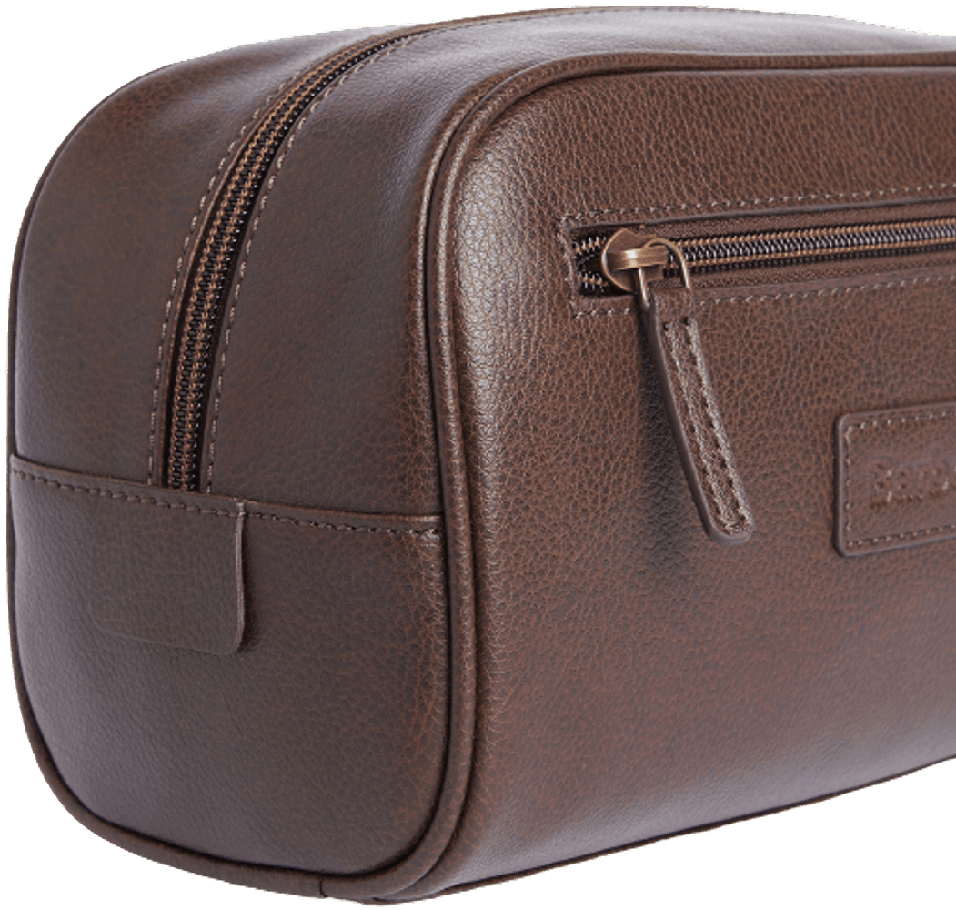 M's Leather Washbag Dark Brown, view: 2