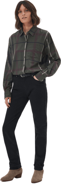 W's Oxer Check Shirt Olive/Black Check, view: 4