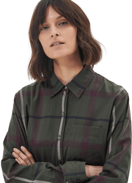 W's Oxer Check Shirt Olive/Black Check, view: 1