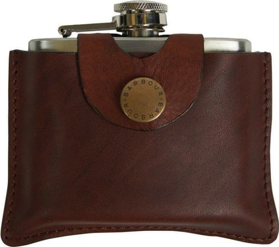 5oz Hinged Hipflask Brown, view: 0