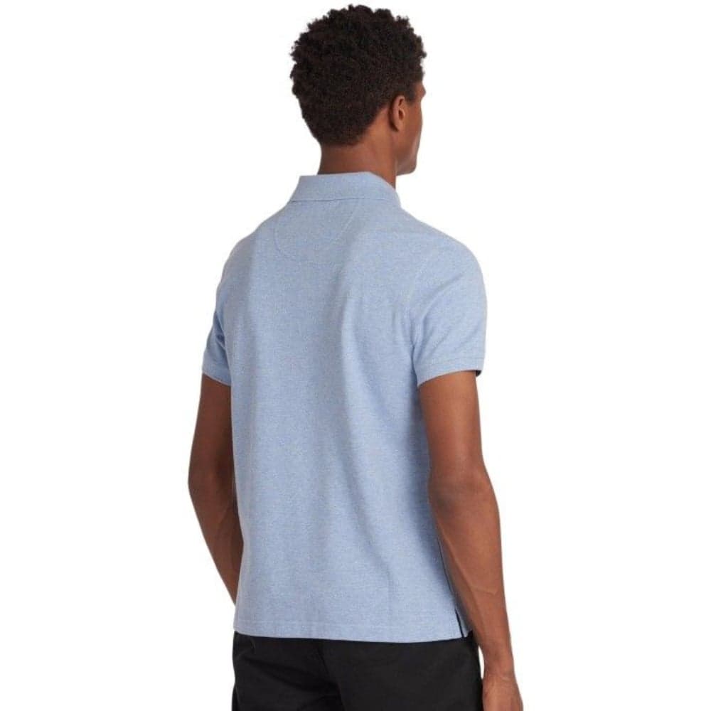 M's Tartan Pique Polo Shirt Sky Marl, view: 2