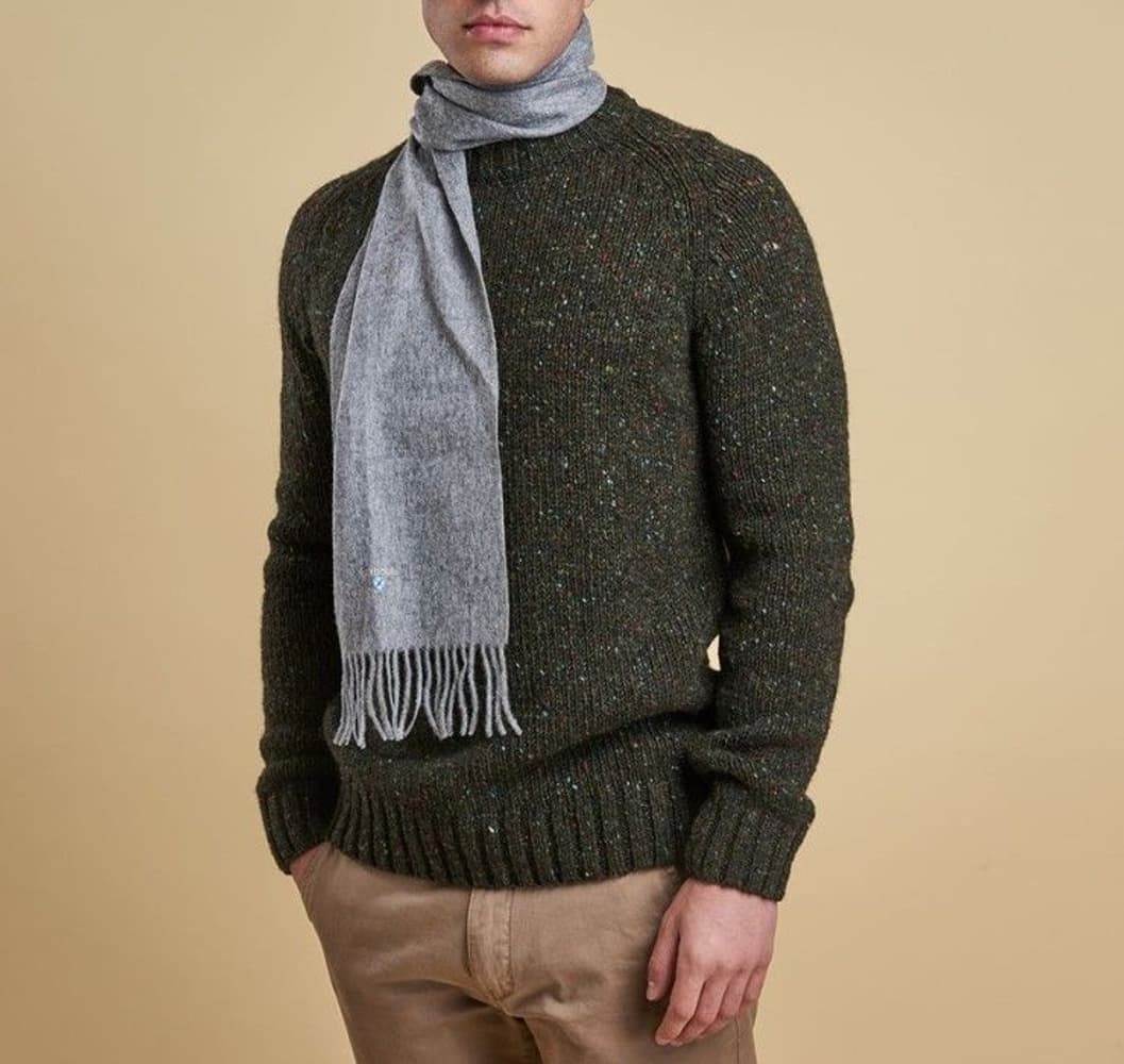 Plain Lambswool Scarf Light Grey, view: 1