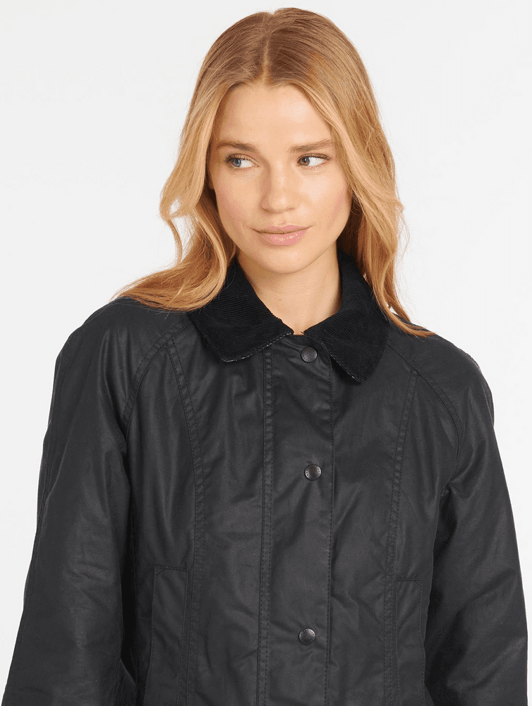 W's Beadnell Wax Jacket Navy, view: 2