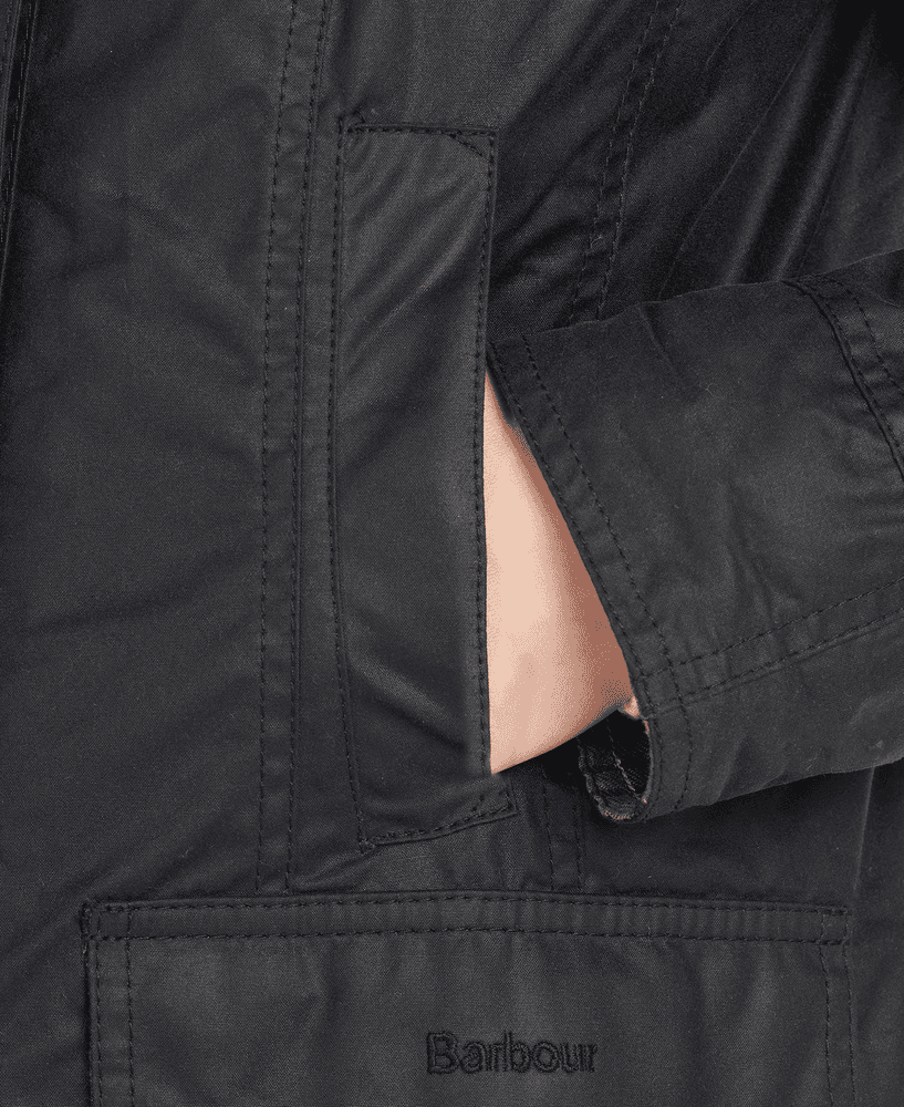 W's Beadnell Wax Jacket Navy, view: 7