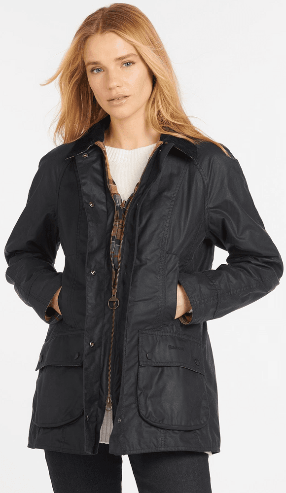 W's Beadnell Wax Jacket Navy, view: 4