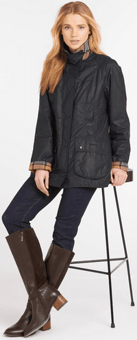 W's Beadnell Wax Jacket Navy - view: 5
