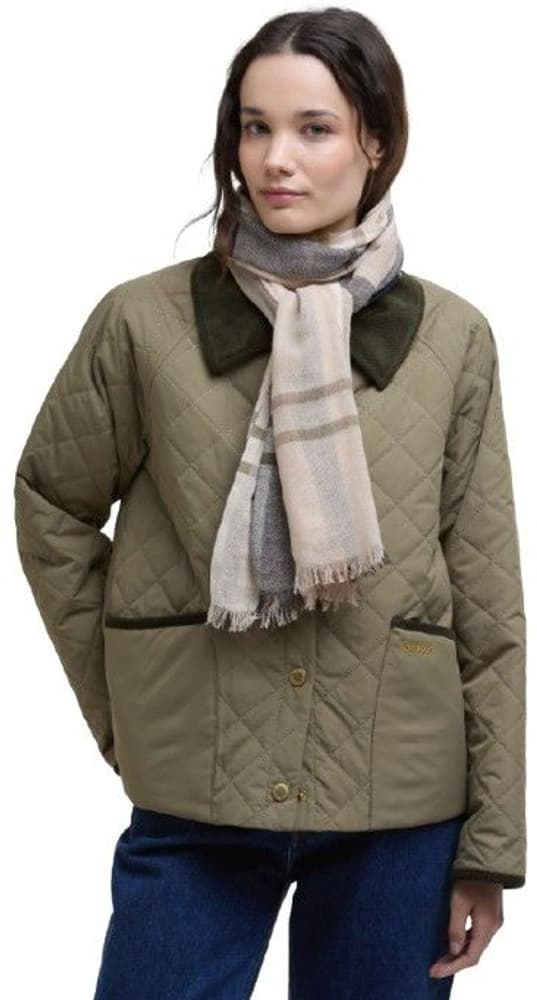 W's Abigail Tartan Scarf Dark Navy/Light Sand, view: 1