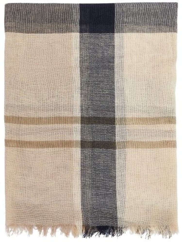 W's Abigail Tartan Scarf Dark Navy/Light Sand, view: 2