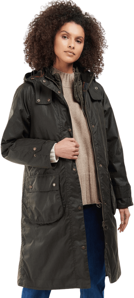 W's Long Cannich Wax Jacket Olive/Classic, view: 1
