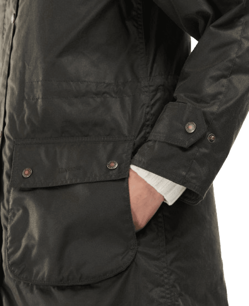 W's Long Cannich Wax Jacket Olive/Classic, view: 3