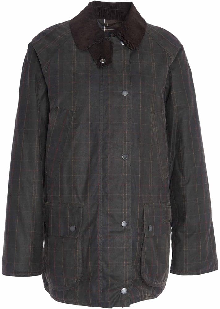 W's Ashby Tartan Wax Jacket Olive, view: 0