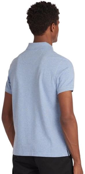 M's Tartan Pique Polo Shirt Sky Marl, view: 2