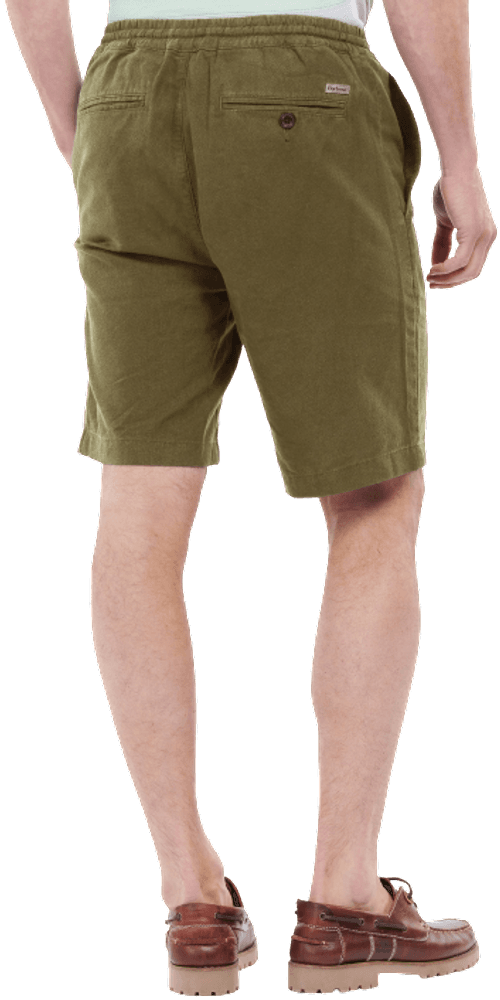 M's Linen Cotton Mix Shorts Military Green, view: 2