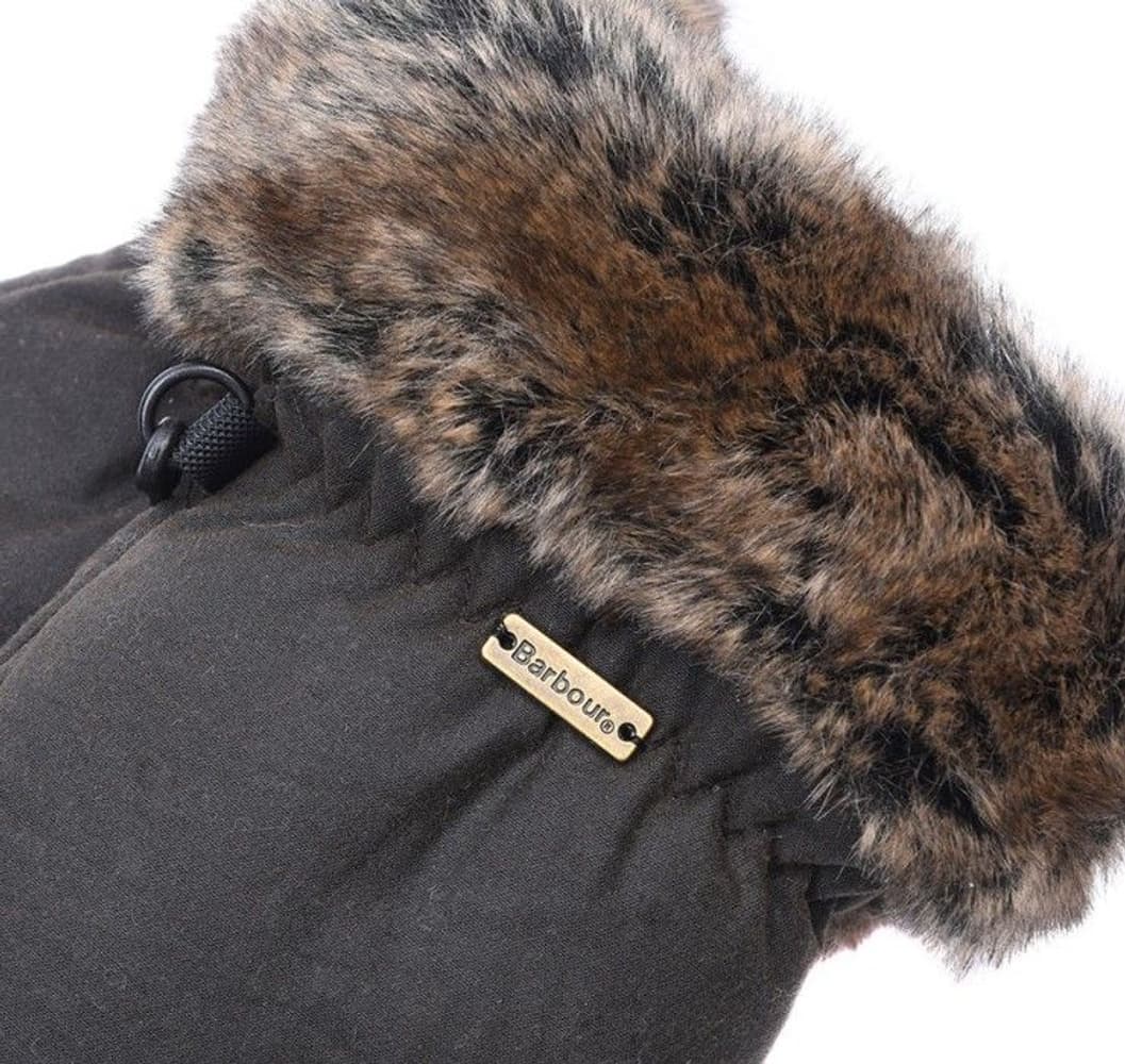 W's Wax with Fur Trim Mittens Olive, view: 2