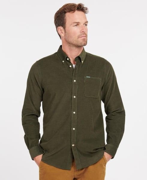 M's Ramsey Cord Tailored Shirt Forest, view: 3