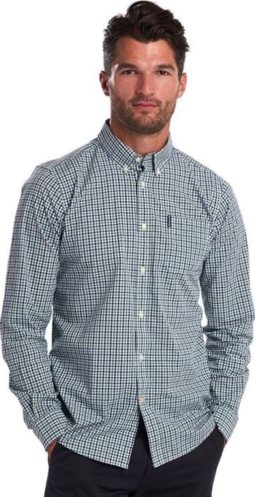 M's Gingham 16 Shirt Tailored Fit Green, view: 1
