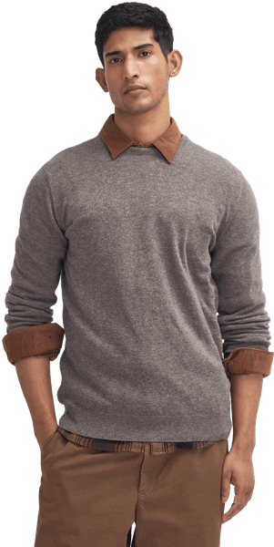 M's Essential Lambwool Crew Neck Dark Stone, view: 4
