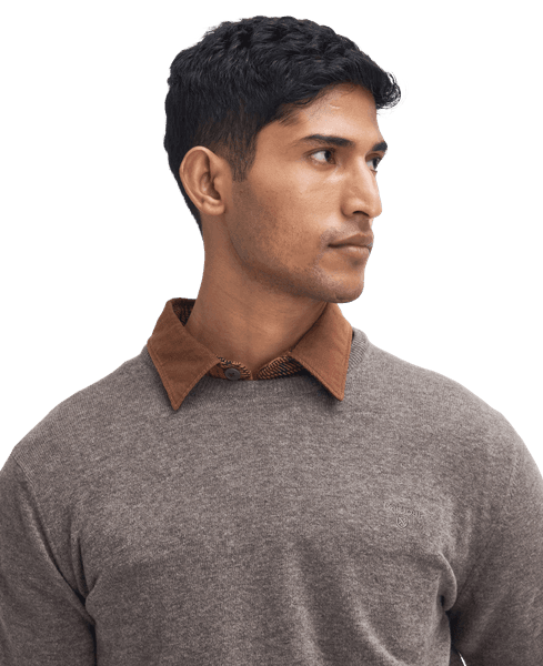 M's Essential Lambwool Crew Neck Dark Stone, view: 2