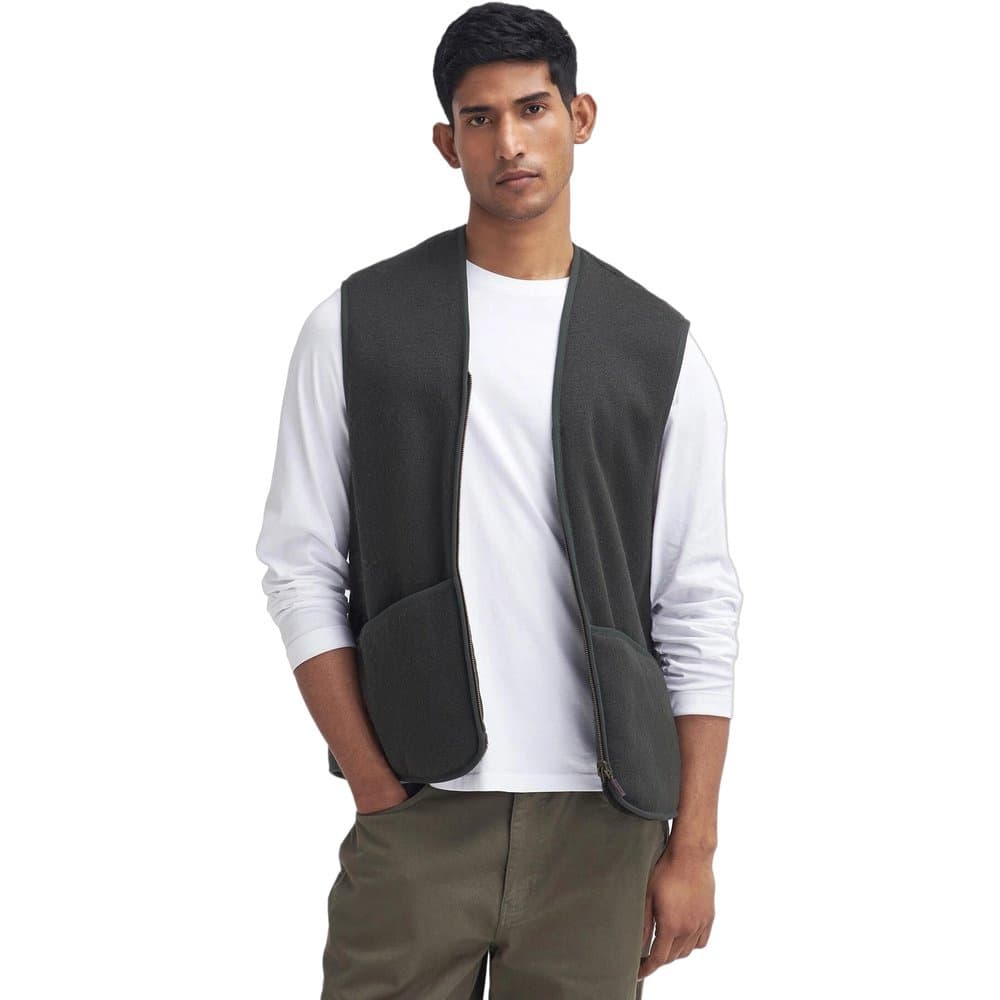 Warm Pile Waistcoat Zip-In Liner Sage, view: 1