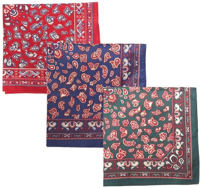 Paisley Handkerchiefs - Boxed Set Red/Green/Navy, view: 1