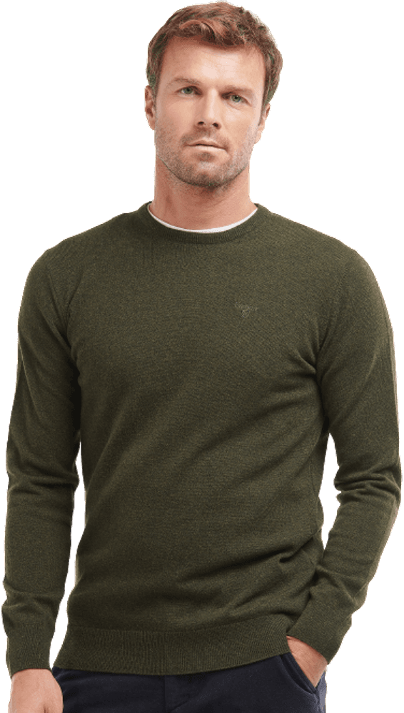 M's Essential Lambswool Crew Neck Neck Seaweed, view: 2